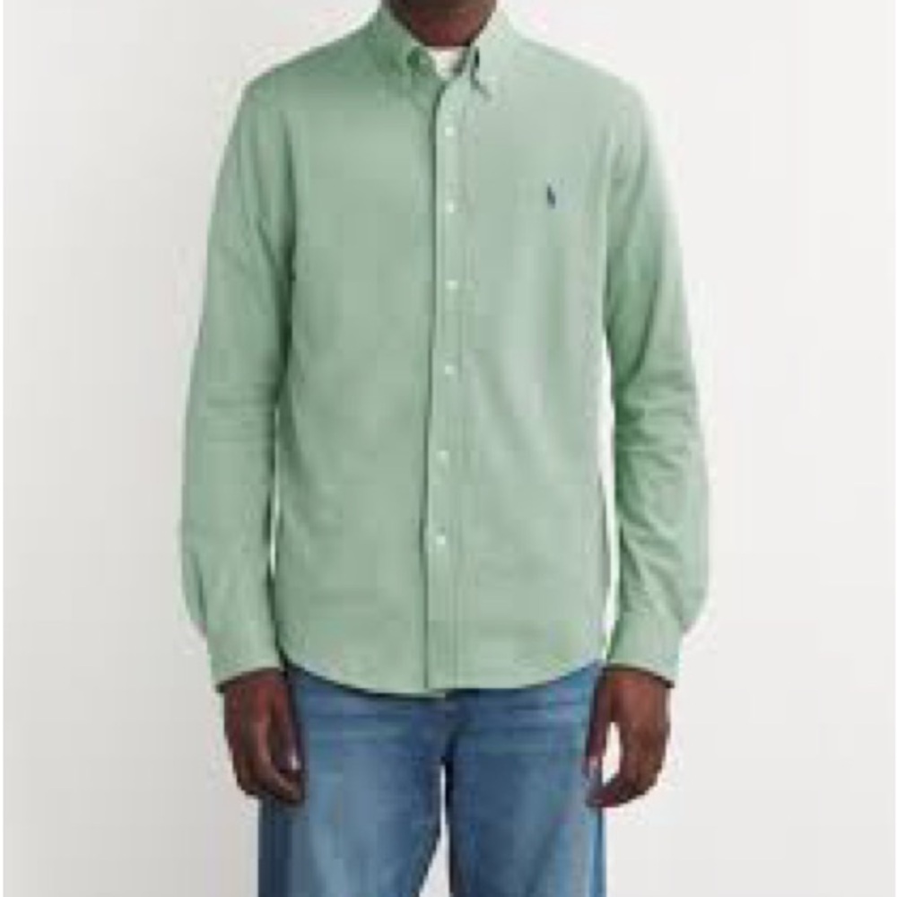 Ralph Lauren 100% cotton Big Shirt pinpoint oxford green sz M